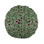 Swirls Foliage Leaves Green Standard 15  Premium Round Cushions