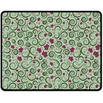 Swirls Foliage Leaves Green Two Sides Fleece Blanket (Medium)