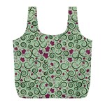 Swirls Foliage Leaves Green Full Print Recycle Bag (L)