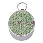 Swirls Foliage Leaves Green Mini Silver Compasses