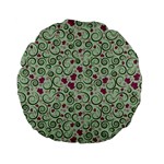 Swirls Foliage Leaves Green Standard 15  Premium Flano Round Cushions