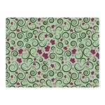 Swirls Foliage Leaves Green Two Sides Premium Plush Fleece Blanket (Mini)