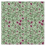 Swirls Foliage Leaves Green Square Satin Scarf (36  x 36 )