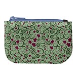 Swirls Foliage Leaves Green Large Coin Purse