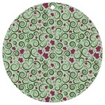 Swirls Foliage Leaves Green UV Print Acrylic Ornament Round