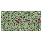 Swirls Foliage Leaves Green Banner and Sign 6  x 3 