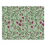 Swirls Foliage Leaves Green Premium Plush Fleece Blanket (Large)