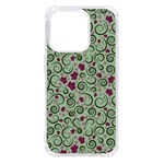 Swirls Foliage Leaves Green iPhone 14 Pro TPU UV Print Case