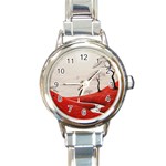 Trees Forest Path Round Italian Charm Watch