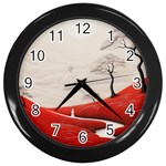 Trees Forest Path Wall Clock (Black)