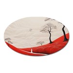 Trees Forest Path Oval Magnet