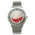 Trees Forest Path Stainless Steel Watch