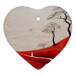 Trees Forest Path Heart Ornament (Two Sides)