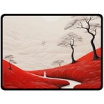 Trees Forest Path Fleece Blanket (Large)