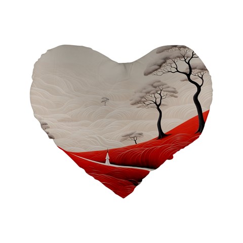 Trees Forest Path Standard 16  Premium Flano Heart Shape Cushions from ArtsNow.com Front