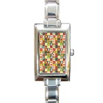 Template Christmas Pattern Rectangle Italian Charm Watch