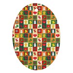 Template Christmas Pattern Oval Ornament (Two Sides)