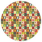 Template Christmas Pattern Round Trivet