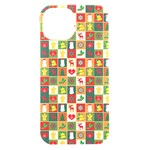 Template Christmas Pattern iPhone 15 Black UV Print PC Hardshell Case