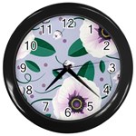 Flowers Petals Blossom Flora Wall Clock (Black)