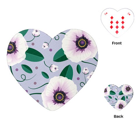 Flowers Petals Blossom Flora Playing Cards Single Design (Heart) from ArtsNow.com Front