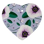 Flowers Petals Blossom Flora Heart Ornament (Two Sides)