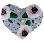 Flowers Petals Blossom Flora Large 19  Premium Heart Shape Cushions