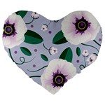 Flowers Petals Blossom Flora Large 19  Premium Flano Heart Shape Cushions