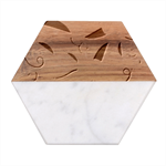 Flowers Petals Blossom Flora Marble Wood Coaster (Hexagon) 