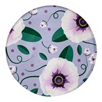 Flowers Petals Blossom Flora Round Glass Fridge Magnet (4 pack)