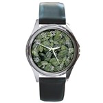 Leaves Foliage Botany Plant Round Metal Watch