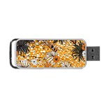 Leaf Yellow Point Flower White Portable USB Flash (Two Sides)