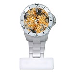 Leaf Yellow Point Flower White Plastic Nurses Watch