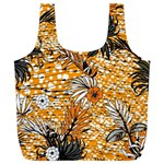 Leaf Yellow Point Flower White Full Print Recycle Bag (XL)