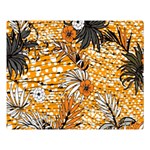 Leaf Yellow Point Flower White Premium Plush Fleece Blanket (Large)