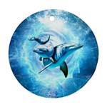 Dolphin Blue Sea Fantasy Ornament (Round)