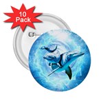 Dolphin Blue Sea Fantasy 2.25  Buttons (10 pack) 