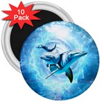 Dolphin Blue Sea Fantasy 3  Magnets (10 pack) 