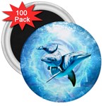 Dolphin Blue Sea Fantasy 3  Magnets (100 pack)