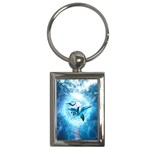 Dolphin Blue Sea Fantasy Key Chain (Rectangle)