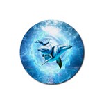 Dolphin Blue Sea Fantasy Rubber Coaster (Round)