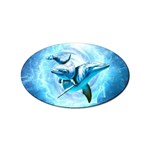 Dolphin Blue Sea Fantasy Sticker Oval (10 pack)