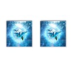 Dolphin Blue Sea Fantasy Cufflinks (Square)