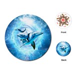 Dolphin Blue Sea Fantasy Playing Cards Single Design (Round)