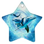 Dolphin Blue Sea Fantasy Star Ornament (Two Sides)