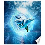 Dolphin Blue Sea Fantasy Canvas 8  x 10 