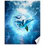 Dolphin Blue Sea Fantasy Canvas 16  x 20 