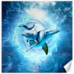 Dolphin Blue Sea Fantasy Canvas 20  x 20 