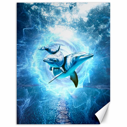 Dolphin Blue Sea Fantasy Canvas 18  x 24  from ArtsNow.com 17.8 x23.08  Canvas - 1