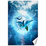 Dolphin Blue Sea Fantasy Canvas 24  x 36 